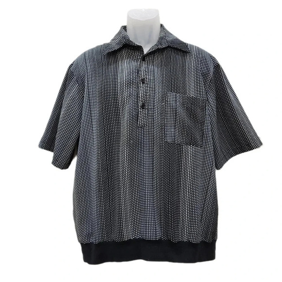 Vintage Fulton Street Shirt Works Half button down Blck/Wh Pattern, Men's Large - Picture 1 of 4